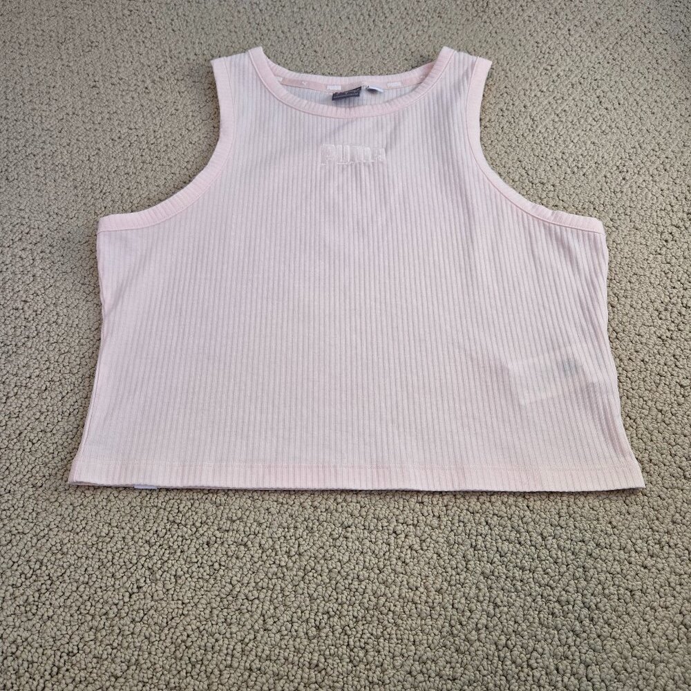 Puma Pink Crop Top Tank Womens Large